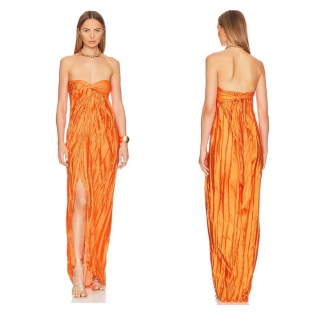 Baobab Collection Strapless Orange Maxi Dress